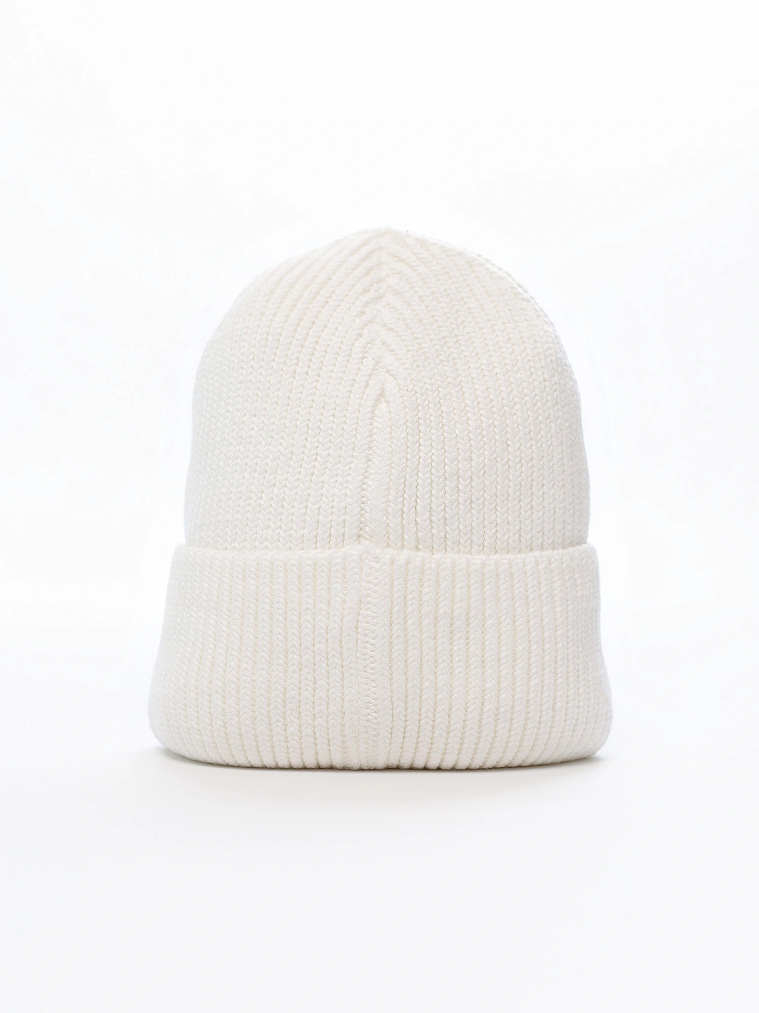 Шапка-бини из смесовой вискозы с отворотом на подкладе в ассортименте